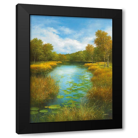 SUMMER IN MASUREN I Black Modern Wood Framed Art Print with Double Matting by Fasani