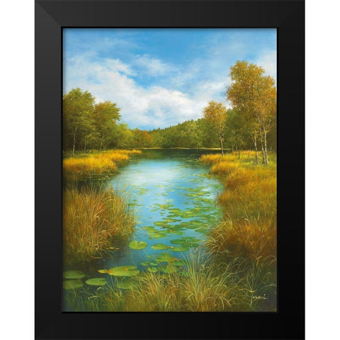 SUMMER IN MASUREN I Black Modern Wood Framed Art Print by Fasani