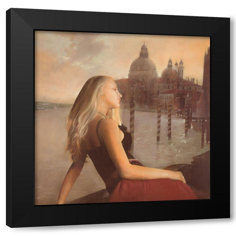 GIADA IN UN TRAMONTO VENEZIANO Black Modern Wood Framed Art Print by Sgarbossa, Antonio