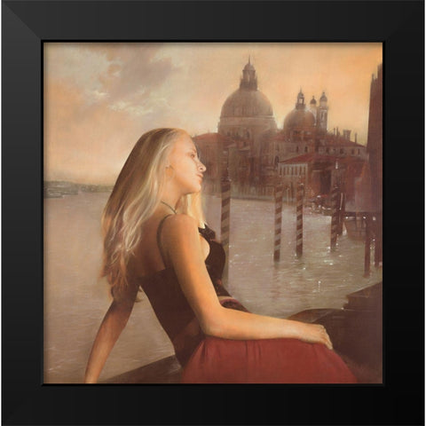 GIADA IN UN TRAMONTO VENEZIANO Black Modern Wood Framed Art Print by Sgarbossa, Antonio