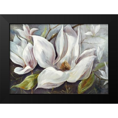 Tender Magnolias I Black Modern Wood Framed Art Print by Field, Anna