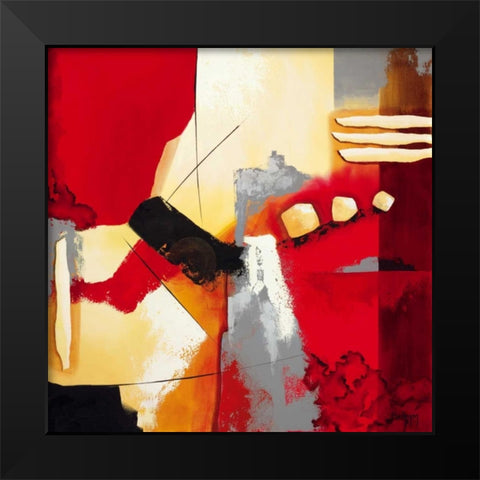 Red Composition II Black Modern Wood Framed Art Print by Krimm