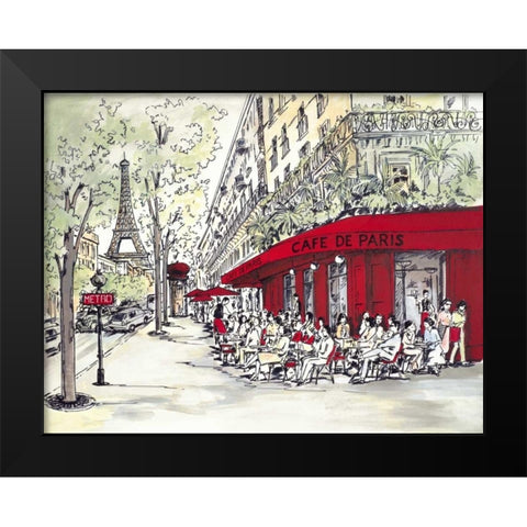 Cafe De Paris Black Modern Wood Framed Art Print by Marceau, Chloe