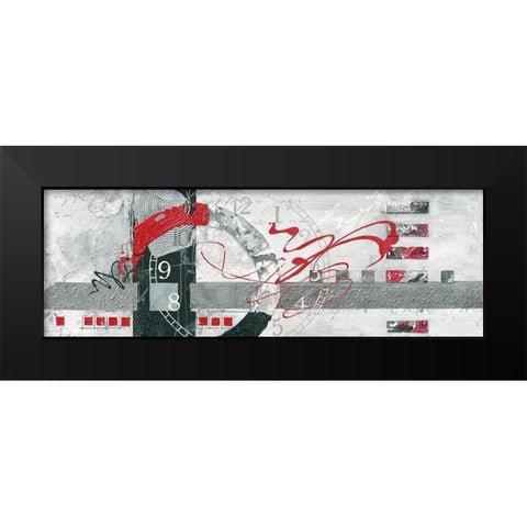 TIMELINE Black Modern Wood Framed Art Print by Finn