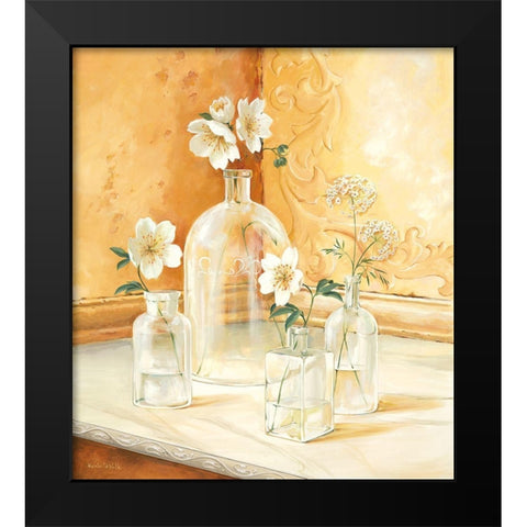 Still-Life WITH GLASSES I Black Modern Wood Framed Art Print by v.d. Valk, Karin