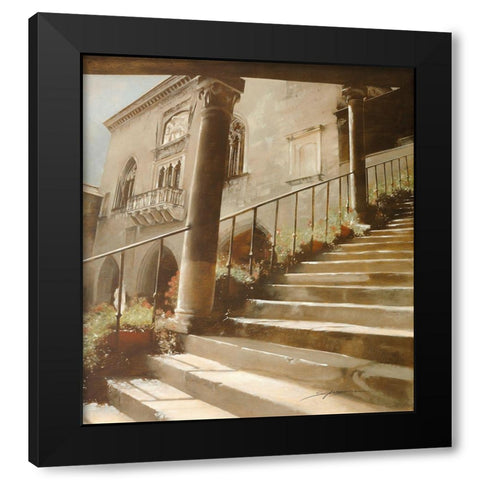 DE FRONTE PIAZZA VECCIA Black Modern Wood Framed Art Print by Sgarbossa, Antonio