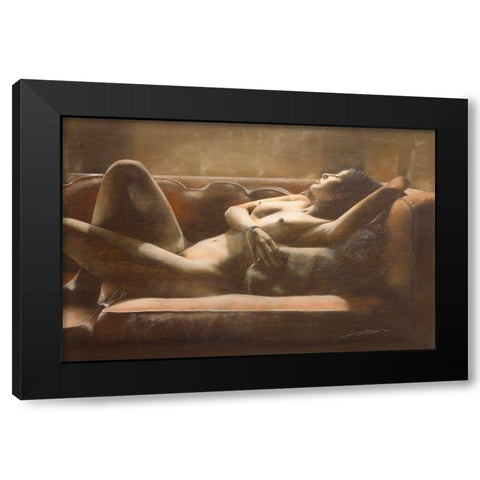 CALDE LUCI SU OLIVIA Black Modern Wood Framed Art Print by Sgarbossa, Antonio