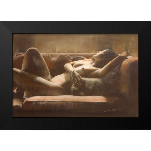 CALDE LUCI SU OLIVIA Black Modern Wood Framed Art Print by Sgarbossa, Antonio