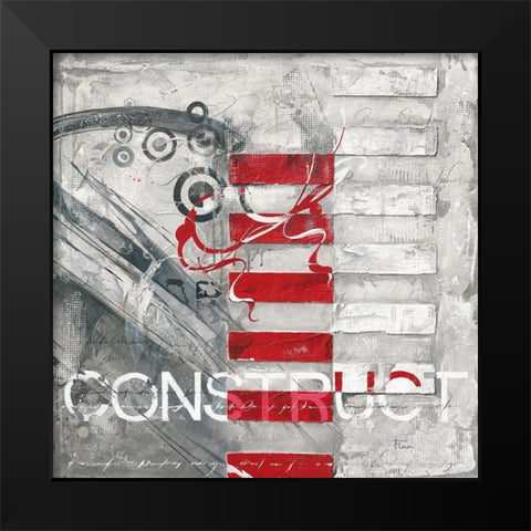 CONSTRUCT Black Modern Wood Framed Art Print by Finn