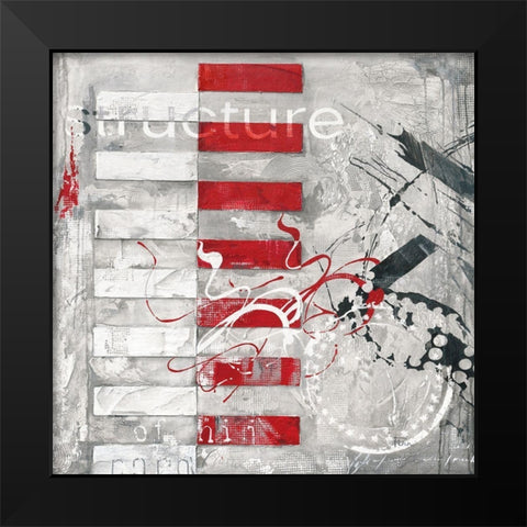 STRUCTURE Black Modern Wood Framed Art Print by Finn