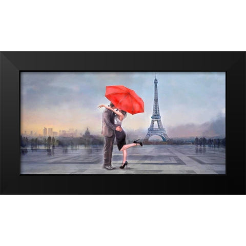 Paris Love Black Modern Wood Framed Art Print by Tarin, Michael