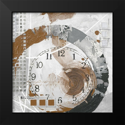 ENDLESS TIME BROWN I Black Modern Wood Framed Art Print by Finn