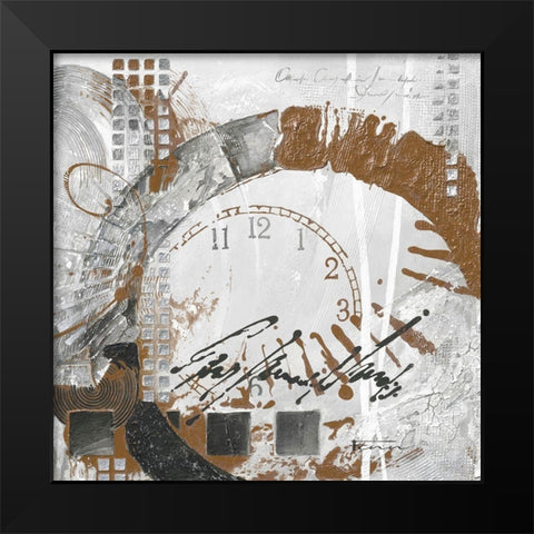ENDLESS TIME BROWN II Black Modern Wood Framed Art Print by Finn