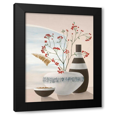 Rowan Berries II Black Modern Wood Framed Art Print with Double Matting by Sedalia, David