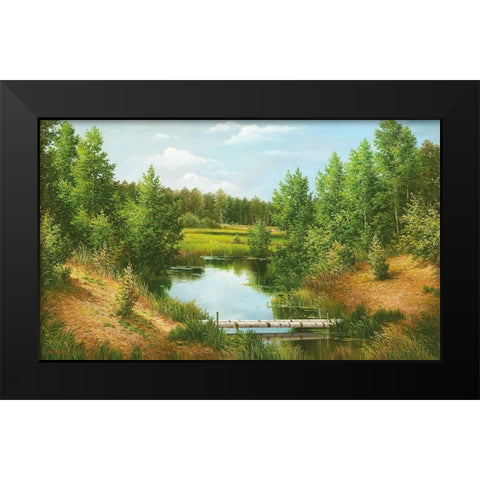 NEAR POKROVSKOYE Black Modern Wood Framed Art Print by Osipova, Svetlana