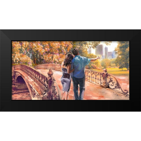 Manhattan Love Black Modern Wood Framed Art Print by Tarin, Michael