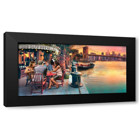 Brooklyn Cafe Black Modern Wood Framed Art Print by Tarin, Michael