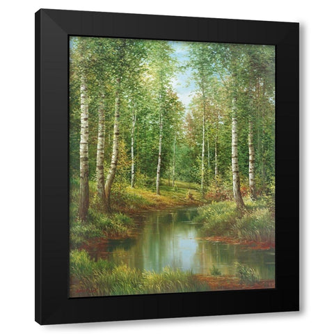 IN THE PARK Black Modern Wood Framed Art Print with Double Matting by Osipova, Svetlana