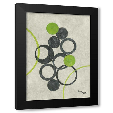Circle Graphics I Black Modern Wood Framed Art Print with Double Matting by Kikani, Umang