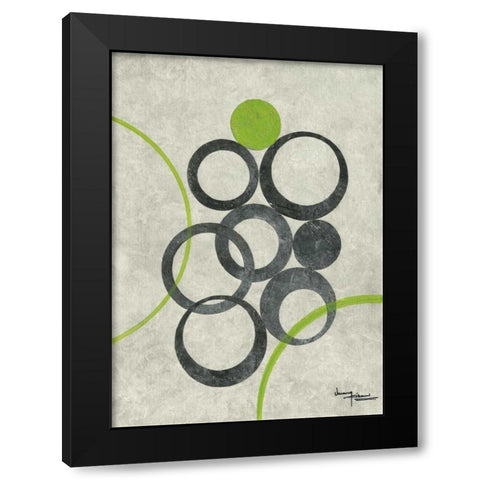 Circle Graphics II Black Modern Wood Framed Art Print by Kikani, Umang