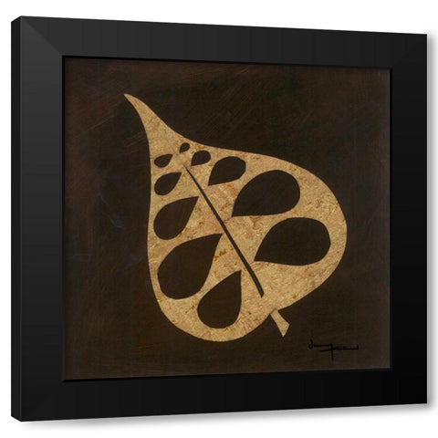Exotic Leaf II Black Modern Wood Framed Art Print with Double Matting by Kikani, Umang
