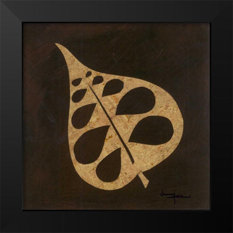 Exotic Leaf II Black Modern Wood Framed Art Print by Kikani, Umang