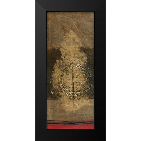 Golden Leaf II Black Modern Wood Framed Art Print by Kikani, Umang