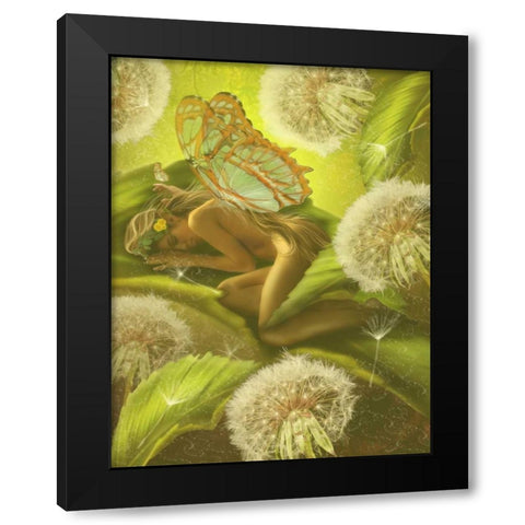 Nature Fairy Black Modern Wood Framed Art Print with Double Matting by Babette
