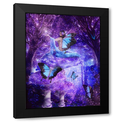 Sky Fairy Black Modern Wood Framed Art Print by Babette