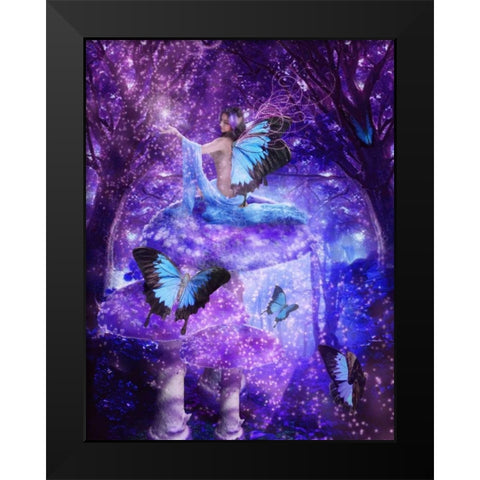 Sky Fairy Black Modern Wood Framed Art Print by Babette