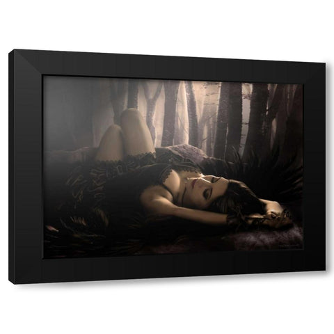 Muriel Black Modern Wood Framed Art Print by Babette