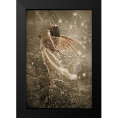 Wind Dance Black Modern Wood Framed Art Print by Babette