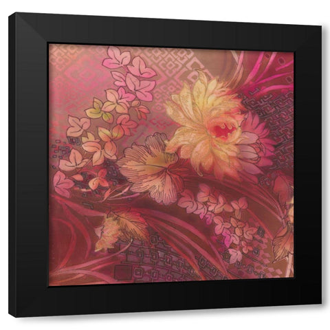 SILK TAPESTRY I Black Modern Wood Framed Art Print with Double Matting by Ganz, Michael