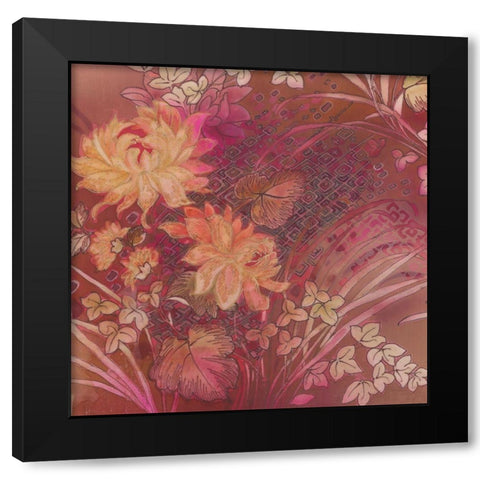 SILK TAPESTRY II Black Modern Wood Framed Art Print with Double Matting by Ganz, Michael