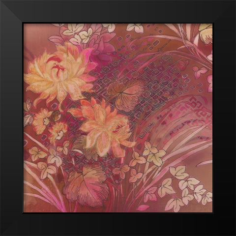 SILK TAPESTRY II Black Modern Wood Framed Art Print by Ganz, Michael
