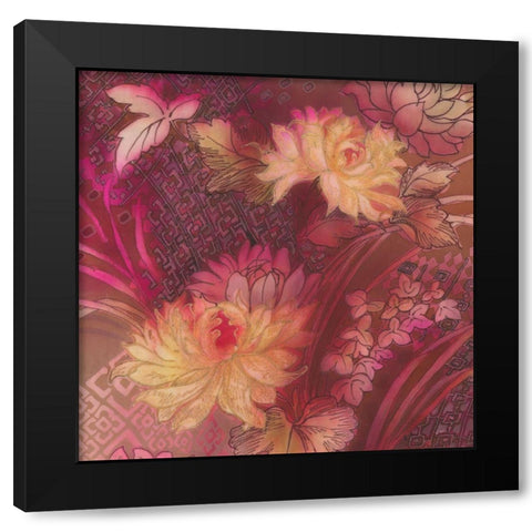 SILK TAPESTRY III Black Modern Wood Framed Art Print by Ganz, Michael