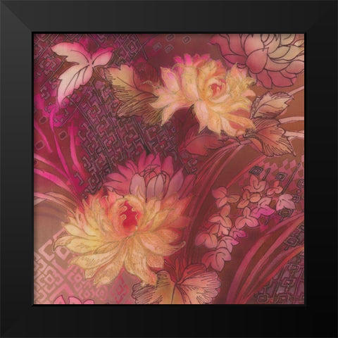 SILK TAPESTRY III Black Modern Wood Framed Art Print by Ganz, Michael