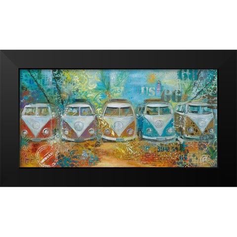 BULLY LINE Black Modern Wood Framed Art Print by Mizo