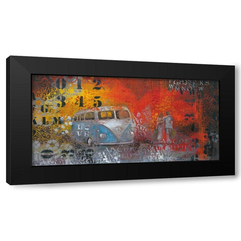 POP BULLY Black Modern Wood Framed Art Print with Double Matting by Mizo