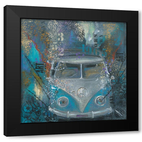 BLUE BULLY Black Modern Wood Framed Art Print with Double Matting by Mizo