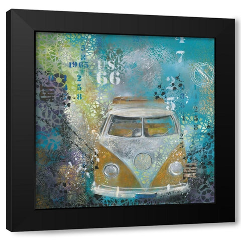 YELLOW BULLY Black Modern Wood Framed Art Print with Double Matting by Mizo