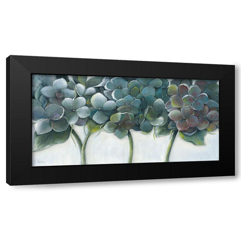 BLUE HYDRANGEAS Black Modern Wood Framed Art Print by Withaar, Rian