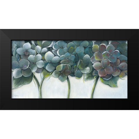 BLUE HYDRANGEAS Black Modern Wood Framed Art Print by Withaar, Rian