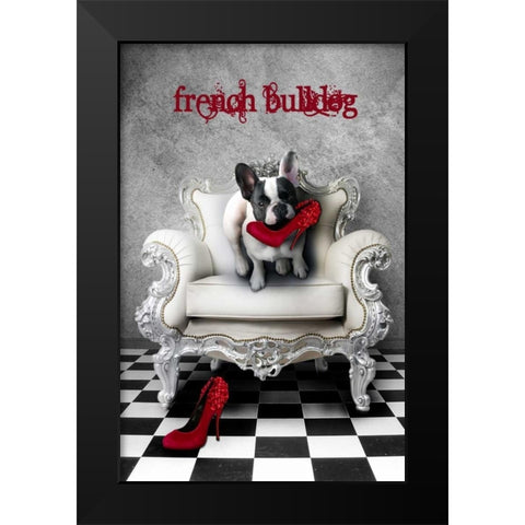 French Bulldog Black Modern Wood Framed Art Print by Babette