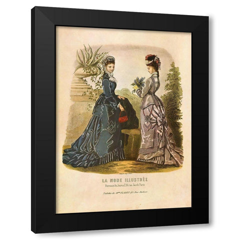 LA MODE ILLUSTREE I Black Modern Wood Framed Art Print with Double Matting by Dubois, Alain