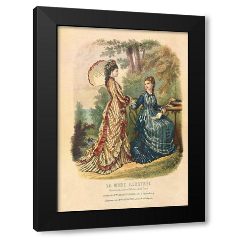 LA MODE ILLUSTREE II Black Modern Wood Framed Art Print with Double Matting by Dubois, Alain