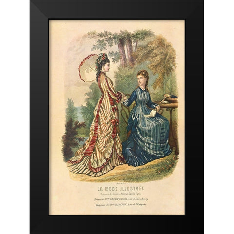 LA MODE ILLUSTREE II Black Modern Wood Framed Art Print by Dubois, Alain