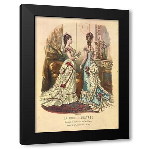LA MODE ILLUSTREE III Black Modern Wood Framed Art Print with Double Matting by Dubois, Alain