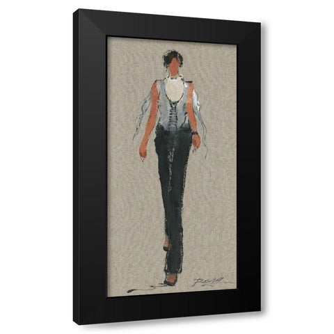 CHANTAL Black Modern Wood Framed Art Print with Double Matting by Shenli