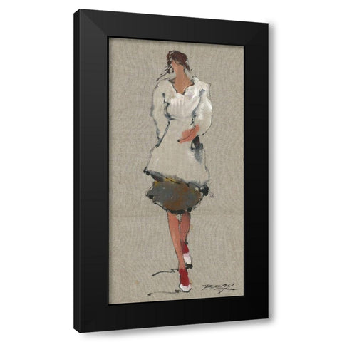BERNICE Black Modern Wood Framed Art Print by Shenli